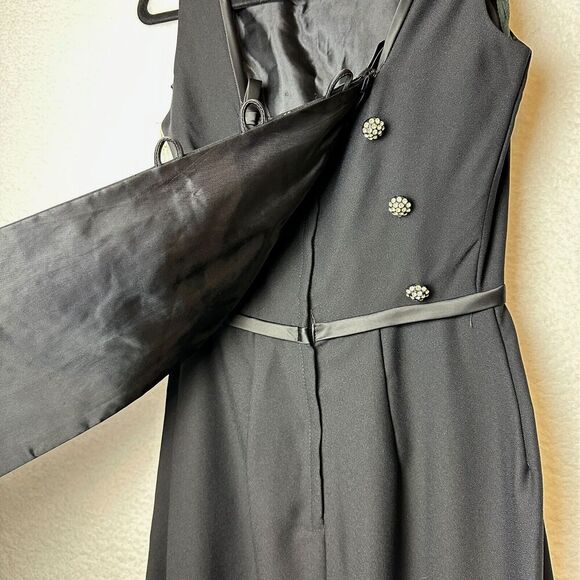 Chiara by Bloomsburg Crepe Vtg Dress Sz 11 Zip Up Front Goth Steampunk Unique - Picture 7 of 14